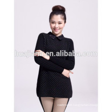 fashion lace collar cashmere knitting women's thick sweater